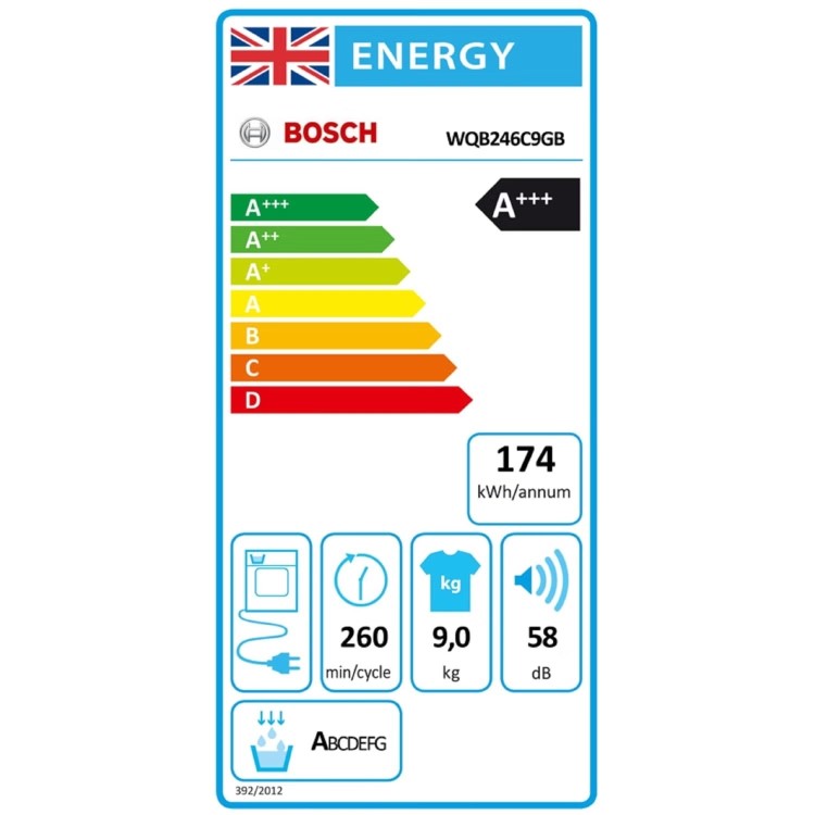 Bosch Series 8 9kg Heat Pump Tumble Dryer - White