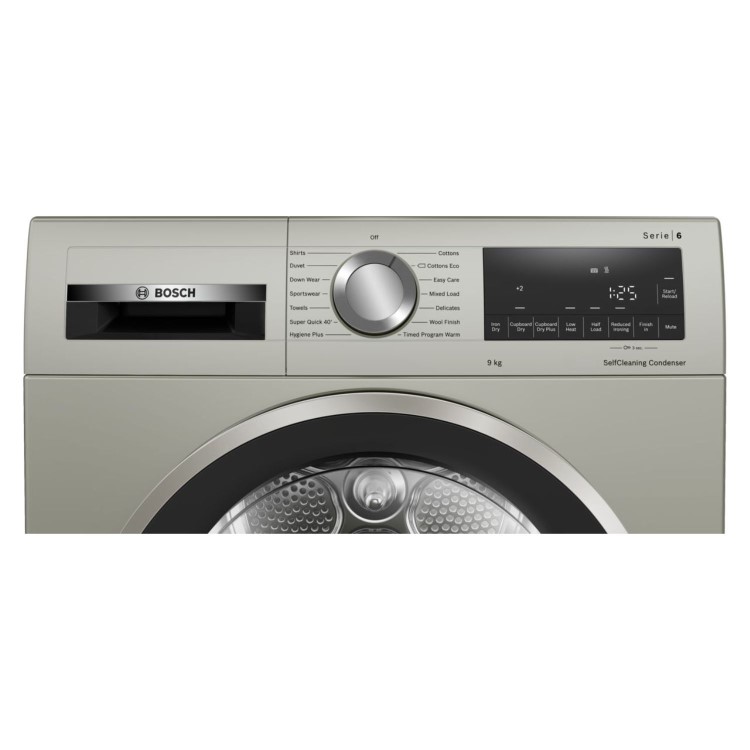 Bosch Series 6 9kg Heat Pump Tumble Dryer - Silver