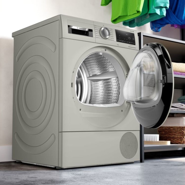 Bosch Series 6 9kg Heat Pump Tumble Dryer - Silver