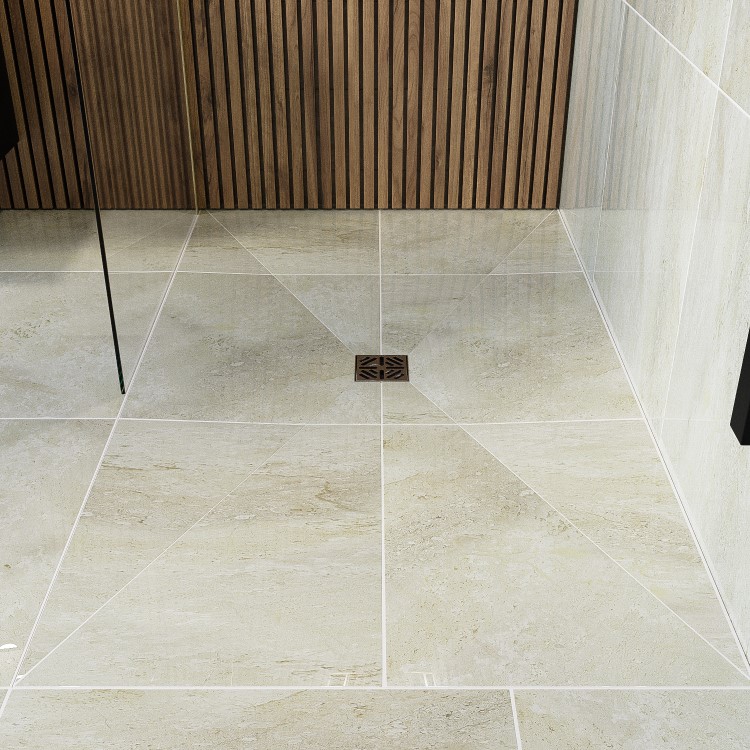 1200x900mm Wet Room Shower Tray Former with Square Centre Drain - Live Your Colour