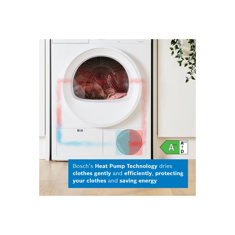 Bosch Series 4 8kg Heat Pump Tumble Dryer - White