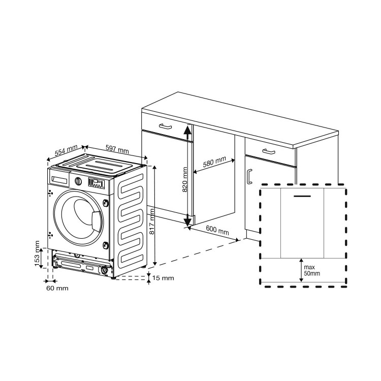 Beko 7kg 1200rpm Integrated Washing Machine