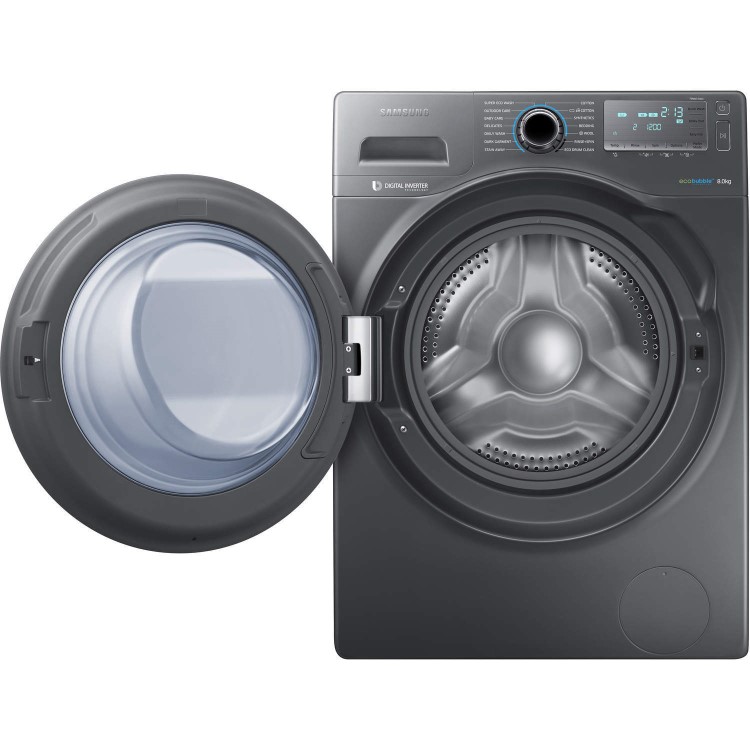 Refurbished Samsung EcoBubble WW80H7410EX Freestanding 8KG 1400 Spin Washing Machine Graphite