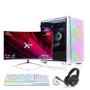 AWD IT Mesh White RTX 3050 Windows 11 Gaming PC + 24" Full HD White Curved Gaming Monitor