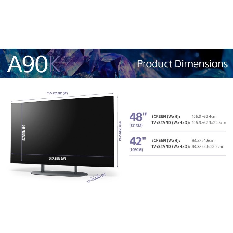 Sony BRAVIA XR A90K 42 inch Smart 4K Ultra HD Google OLED TV