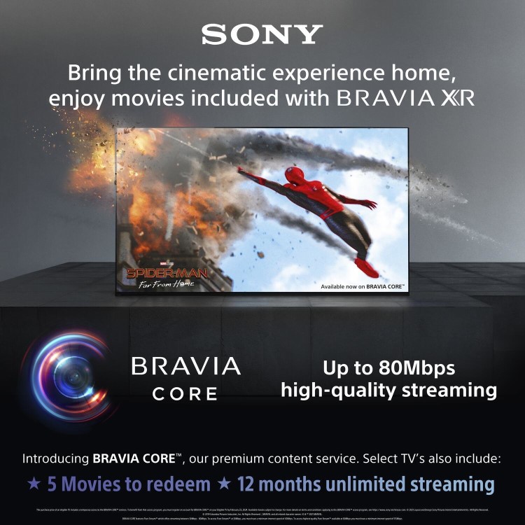 Sony X90J BRAVIA XR 50 Inch Full Array LED 4K HDR Google Smart TV