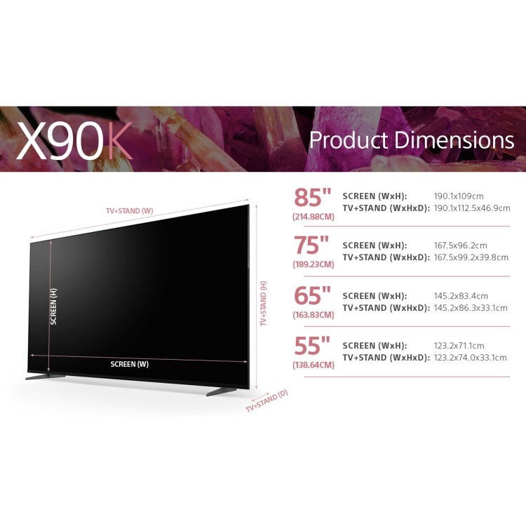 Sony X90K BRAVIA XR Full Array LED 55 Inch 4K HDR Google TV