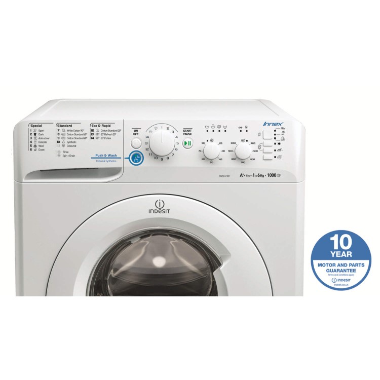 Indesit XWSC61051W White 6kg 1000rpm Freestanding Washing Machine