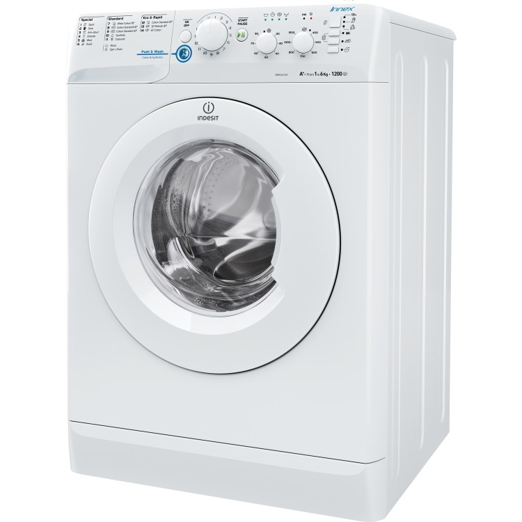 Indesit XWSC61251W Slim Depth White 6kg 1200rpm Freestanding Washing Machine