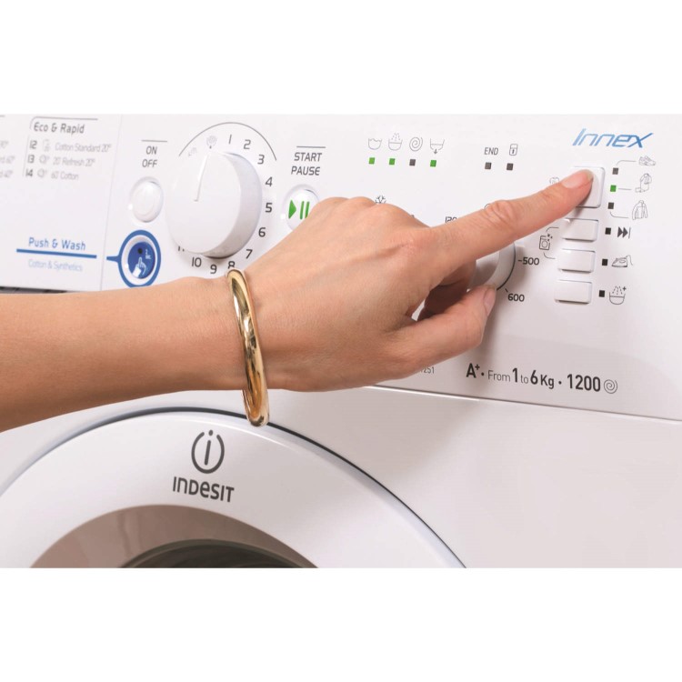 Indesit XWSC61251W Slim Depth White 6kg 1200rpm Freestanding Washing Machine