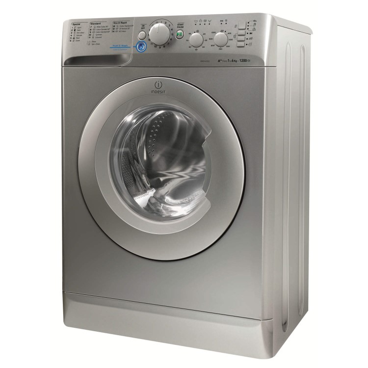 Indesit XWSC61252S Slim Depth Silver 6kg 1200rpm Freestanding Washing Machine