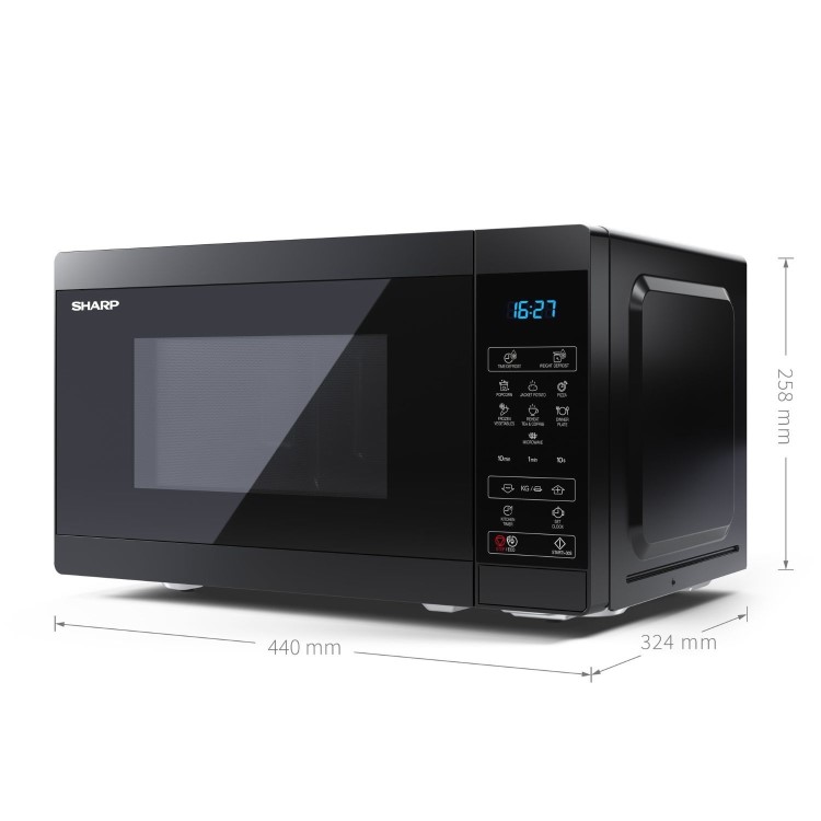 Sharp 20L Freestanding Digital Solo Microwave - Black