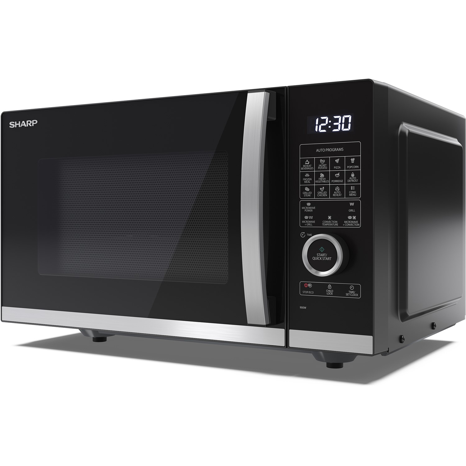 Sharp 25L Digital Combination Flatbed Microwave - Black YCQC254AUB ...