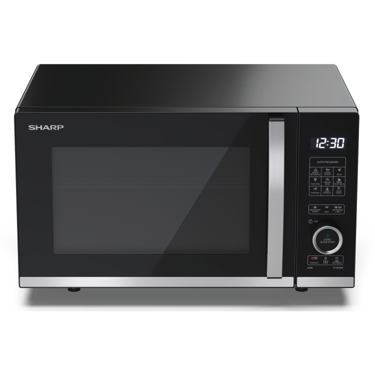 Refurbished Sharp YCQG204AUB 20L Digital Flatbed Microwave with Grill Black