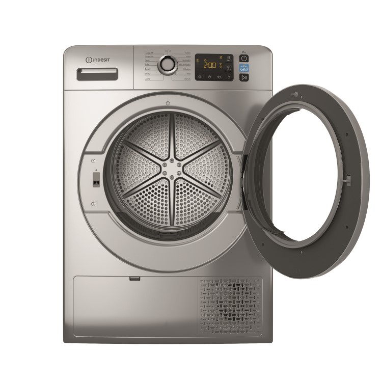 Indesit Push&Go 9kg Heat Pump Dryer - Silver