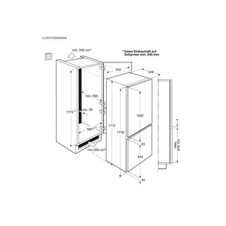 Zanussi ZBB28650SA Integrated Fridge Freezer