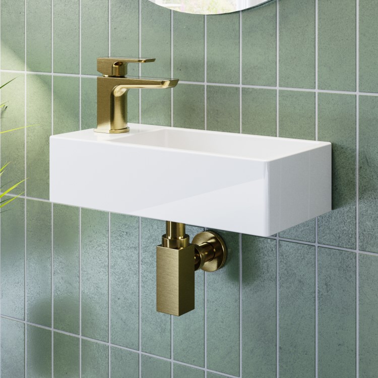 Brushed Brass Square Bottle Trap - Zana