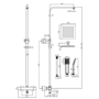 Brushed Brass Square Thermostatic Bar Bath Mixer Shower Set with Slide Rail Kit & Hand Shower - Zana