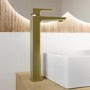 Brushed Brass Tall Basin Mixer - Zana