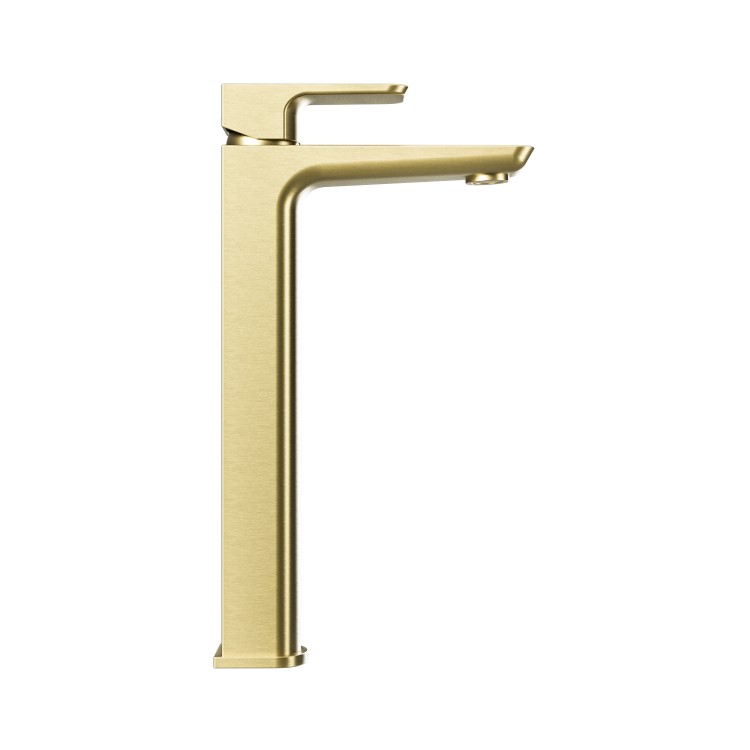 Brushed Brass Tall Basin Mixer - Zana