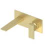 Brushed Brass Wall Mounted Bath Tap - Zana