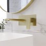 Brushed Brass Wall Mounted Bath Tap - Zana