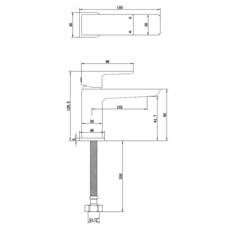 Chrome Cloakroom Mono Basin Mixer Tap - Zana