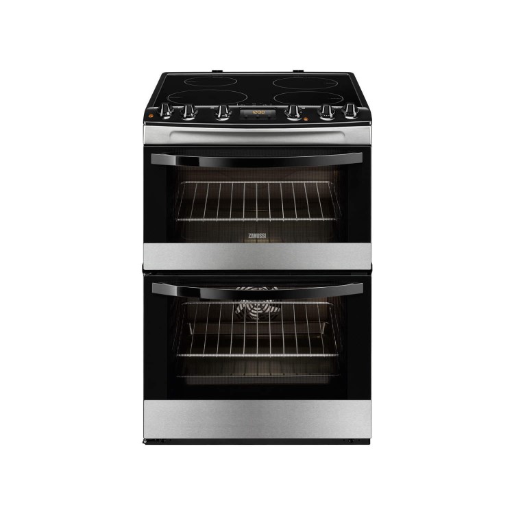 Zanussi ZCI68300XA 60cm Wide Double Oven Electric Cooker With Induction Hob - Stainless Steel