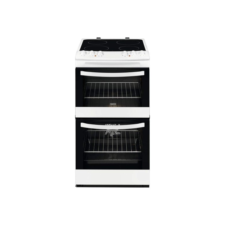 Zanussi ZCV46000WA Avanti 55cm Double Oven Electric Cooker With Ceramic Hob White