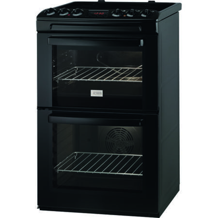 Zanussi ZCV550MNC 55cm Double Oven Electric Cooker in Black