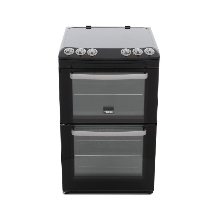 Zanussi ZCV554MN 55cm Electric Double Oven Cooker - Black