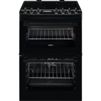 Zanussi 60cm Double Oven Electric AirFry Cooker with SteamBake - Black