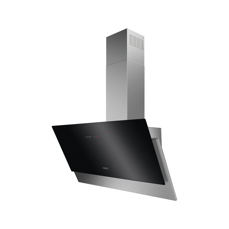 Zanussi 90cm Angled Chimney Cooker Hood - Black