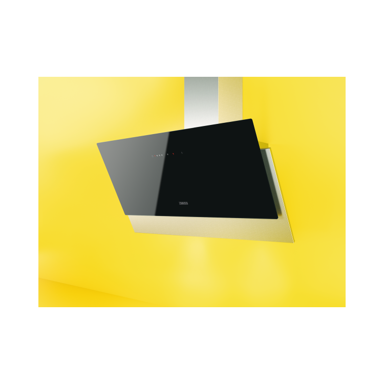 Zanussi 90cm Angled Chimney Cooker Hood - Black