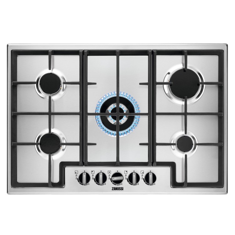 Zanussi Series 40 75cm 5 Burner Gas Hob - Stainless Steel