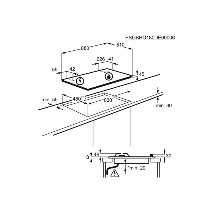 Zanussi Series 40 86cm 5 Burner Gas Hob - Stainless Steel