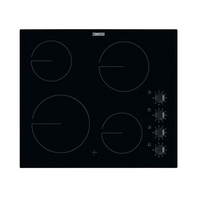 Refurbished Zanussi ZHRN640K 60cm 4 Zone Ceramic Hob with Knob Controls