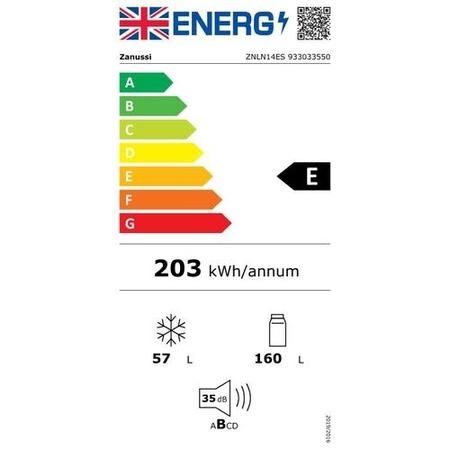 Zanussi 212 Litre 70/30 Integrated Tall  Fridge Freezer