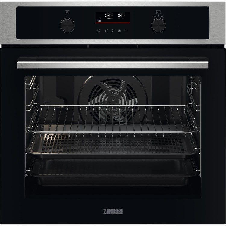 Refurbished Zanussi Series 60 ZOPNA7XN 60cm Single Built In Electric Oven Stainless Steel