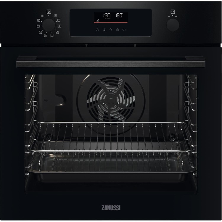 Refurbished Zanussi Series 60 ZOPNX6KN 60cm Single Built In Electric Oven Black