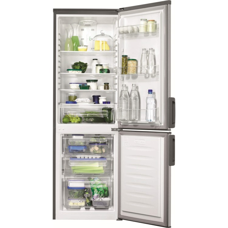 Zanussi ZRB23200XA Frost Free Freestanding Fridge Freezer -  Silver With Antifingerprint Stainless Steel Doors