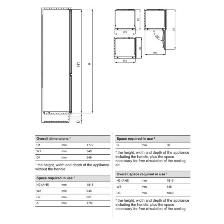 Zanussi 310 Litre Integrated Larder Fridge