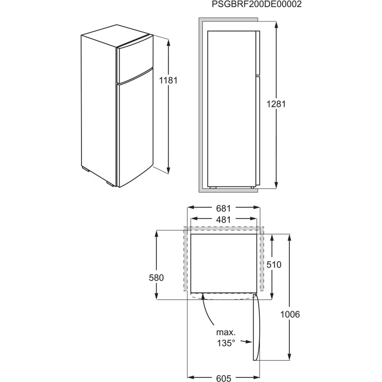 Zanussi  119 Litre 80/20 Freestanding Fridge Freezer - White