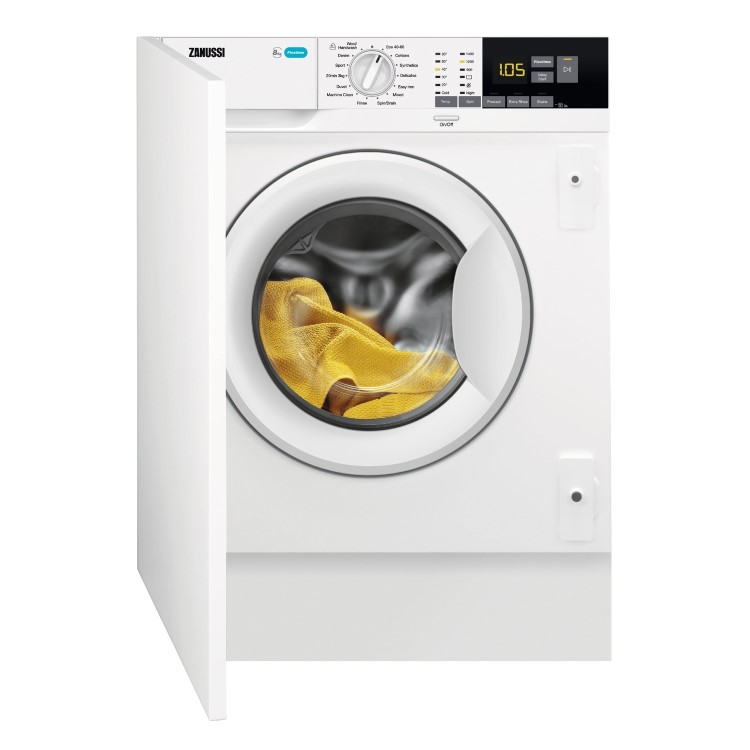 Refurbished Zanussi Flextime ZW84PCBI Integrated 8KG 1400 Spin Washing Machine White