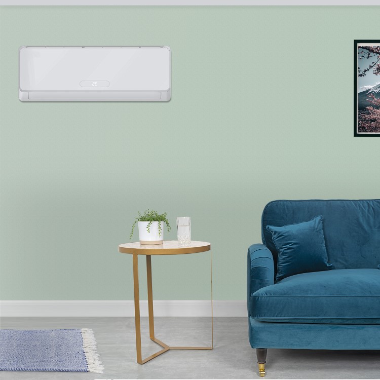 electriQ Easy-Fit 9000 BTU A++ WiFi Smart Wall-Mounted Split Air Conditioner with Heat Pump and  4.5-Meter Pipe Kit