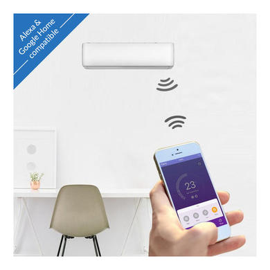 electriQ Easy-Fit 9000 BTU A++ WiFi Smart Wall-Mounted Split Air Conditioner with Heat Pump and  4.5-Meter Pipe Kit