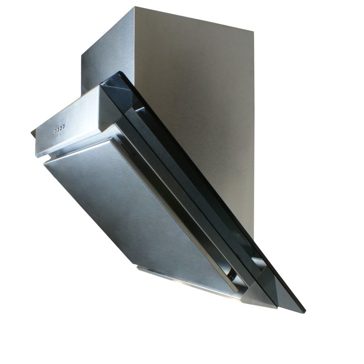 GRADE A1 - As new but box opened - ElectriQ 60cm Angled Glass and Steel Designer Cooker Hood