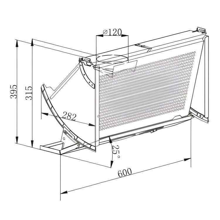 electriQ 60cm Integrated Cooker Hood - Grey