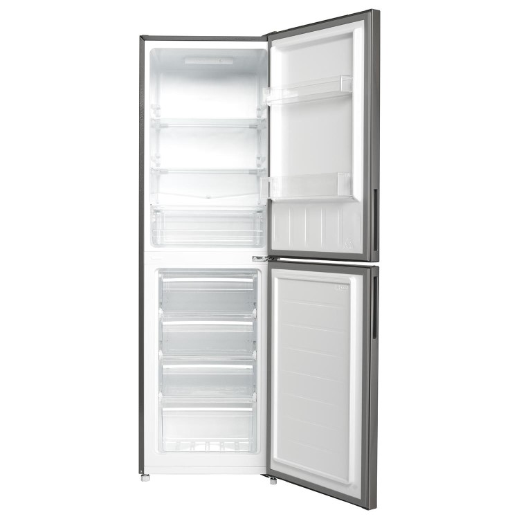 electriQ 254 Litre 50/50 Freestanding Fridge Freezer - Stainless Steel