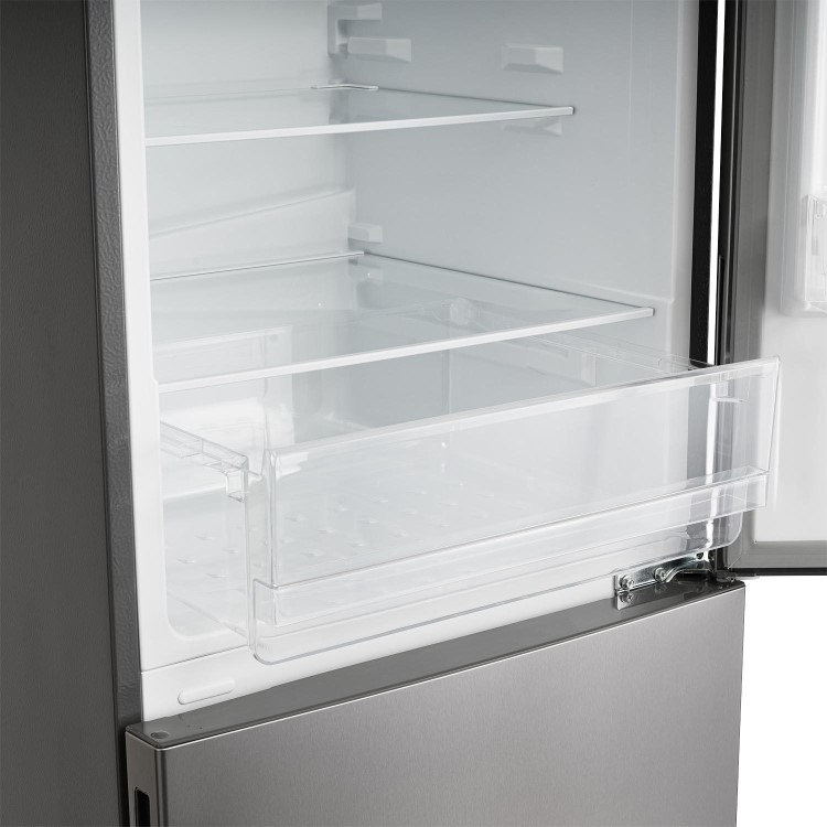 electriQ 254 Litre 50/50 Freestanding Fridge Freezer - Stainless Steel